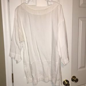 JJill White Linen Top Size Large pure Jill